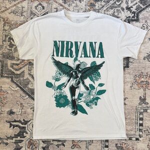 NIRVANA White Tee with Gray Logo